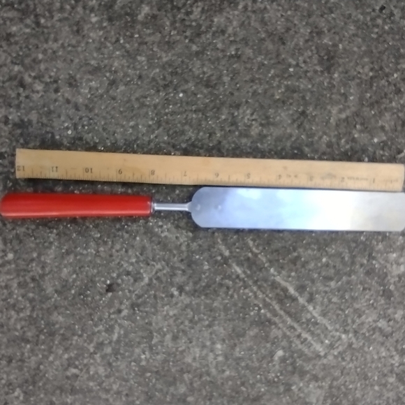Antique Bakelite handle pastry spatula red, Ecko Eterna USA stainless steel - Picture 5 of 7